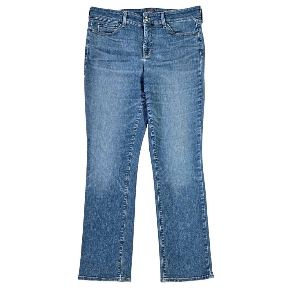 NYDJ Marilyn Straight Leg Jeans Mid Rise Medium Wash Lift Tuck Classic Stretch